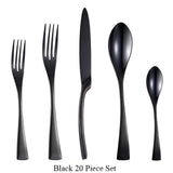 24Pcs/set Stainless Steel Black Cutlery