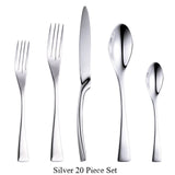 24Pcs/set Stainless Steel Black Cutlery