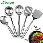 Stainless Steel  Kitchen Cooking Utensil Set  Cookware Colander Spoon Spatula Shovel Nonstick Cookware Set