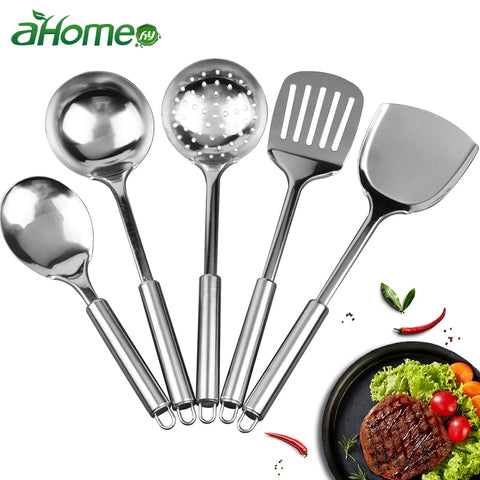 Stainless Steel  Kitchen Cooking Utensil Set  Cookware Colander Spoon Spatula Shovel Nonstick Cookware Set