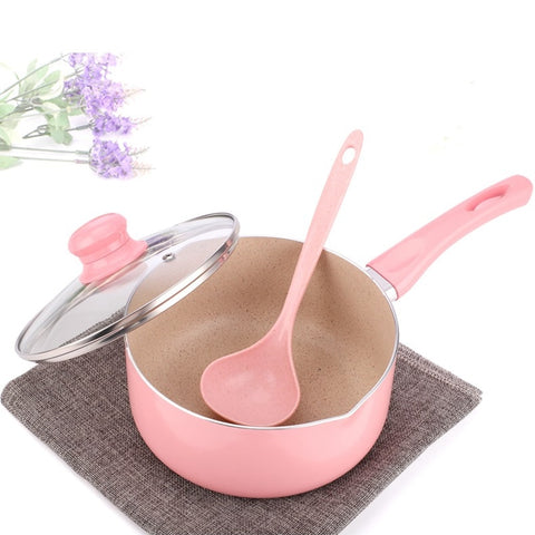 16CM/18CM Pink Soup Pot Saucepan Portable