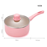 16CM/18CM Pink Soup Pot Saucepan Portable