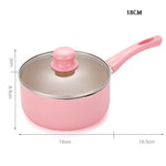 16CM/18CM Pink Soup Pot Saucepan Portable