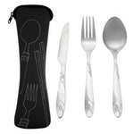 4pcs Stainless Steel Portable Tableware Dinnerware Travel Camp Cutlery Set knife and fork spoon Western tableware set