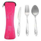 4pcs Stainless Steel Portable Tableware Dinnerware Travel Camp Cutlery Set knife and fork spoon Western tableware set