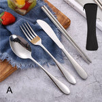 HOT Stainless Steel Cutlery Set Outdoor Portable Durable Reusable