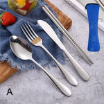 HOT Stainless Steel Cutlery Set Outdoor Portable Durable Reusable