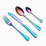 Spklifey Gold Cutlery 24 Pcs Dinnerware Set Gold Cutlery Set Gold Spoon Forks Knives Spoons Stainless Steel Cutlery Dinnerware