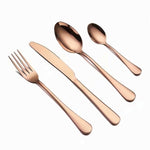 Spklifey Gold Cutlery 24 Pcs Dinnerware Set Gold Cutlery Set Gold Spoon Forks Knives Spoons Stainless Steel Cutlery Dinnerware