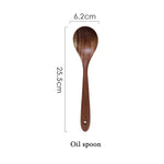 Thailand Teak Natural Wood Tableware Spoon Ladle Turner Long Rice Colander Soup Skimmer Cooking Spoons Scoop Kitchen Tool Set