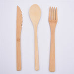 3pcs/set Tableware Set Camping Outdoor Natural Bamboo Japanese Style Restaurant Fork Knife Spoon Cutlery Western Dinnerware