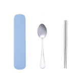 Stainless Steel Dinnerware Set Travel Camping Cutlery Set Reusable Silverware With Spoon Fork Chopsticks Straw And Portable Case