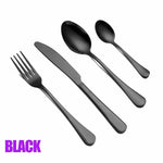 Spklifey Gold Dinnerware Set Wedding Golden Travel Cutlery Set Stainless Steel Dinner Knife Fork Scoops Silverware Wholesale