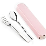 WORTHBUY Portable Travel Tableware Set Stainless Steel Dinnerware With Box Kitchen Fork Spoon Dinner Set For Kid School Cutlery