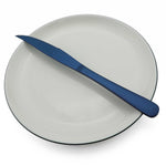 Classic Blue Dinnerware Set Stainless Steel Cutlery Set Titanium Dessert Teaspoon Fork Plate Steak Knife Tableware Set Party