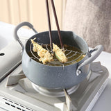 Kitchen Pot Tempura Frying Pot Japanese Style Deep Fryer Potable Frying Pots With Basket Household Cookware Kitchen Cooking