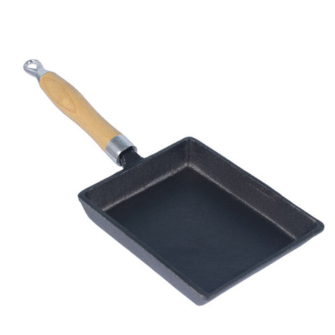 Duolvqi Japanese Cast Iron Omelette Pan Non-stick Frying Pan Fry Egg Pan Pancake Pot Cookware 13x18cm