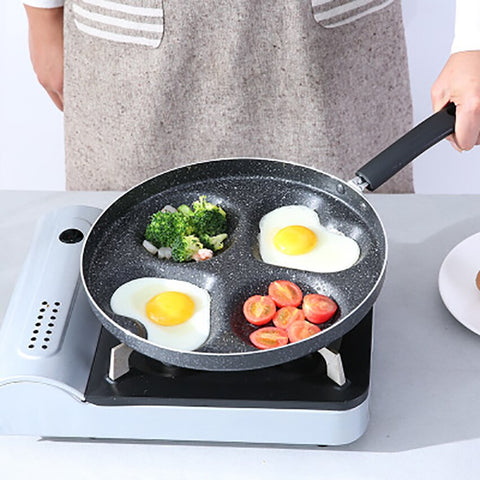 4-in-1 Mini Egg Dumpling Frying Pan Breakfast Omelet Pans Non-stick Wear-resistant Love Mold Fried Pan Cookware Customize LOGO