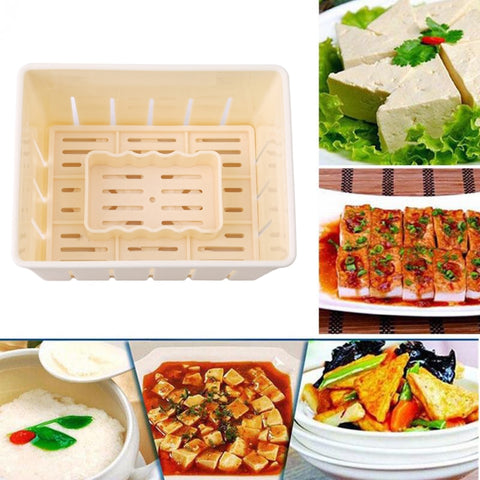 DIY Plastic Tofu Press Mould Homemade Tofu Mold Soybean Curd Tofu Making Mold Kitchen Cooking Tool Set