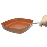 Nonstick Skillet Copper Frying Pan with Ceramic Pot Copper Saucepan Oven Cookware Non-Stick Frying Red Pans 10inch