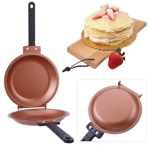 Non-stick Skillet Flip Pot Pancake Cake Maker Stainless Steel Frying Pan Cooking for Gas Induction Cooker Cookware Kitchen Tools