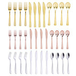 12Pack Flat Plating Gold Disposable Cutlery