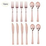 12Pack Flat Plating Gold Disposable Cutlery