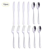 12Pack Flat Plating Gold Disposable Cutlery