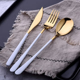 3pcs/lot Gold Portable Cutlery