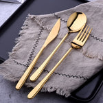 3pcs/lot Gold Portable Cutlery