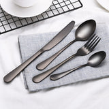 Black Gold Steel Cutlery Set Western Dinnerware Set Portable Stainless Steel Kitchen Forks Spoons Knives Tableware Drop Ship