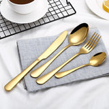 Black Gold Steel Cutlery Set Western Dinnerware Set Portable Stainless Steel Kitchen Forks Spoons Knives Tableware Drop Ship