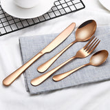 Black Gold Steel Cutlery Set Western Dinnerware Set Portable Stainless Steel Kitchen Forks Spoons Knives Tableware Drop Ship